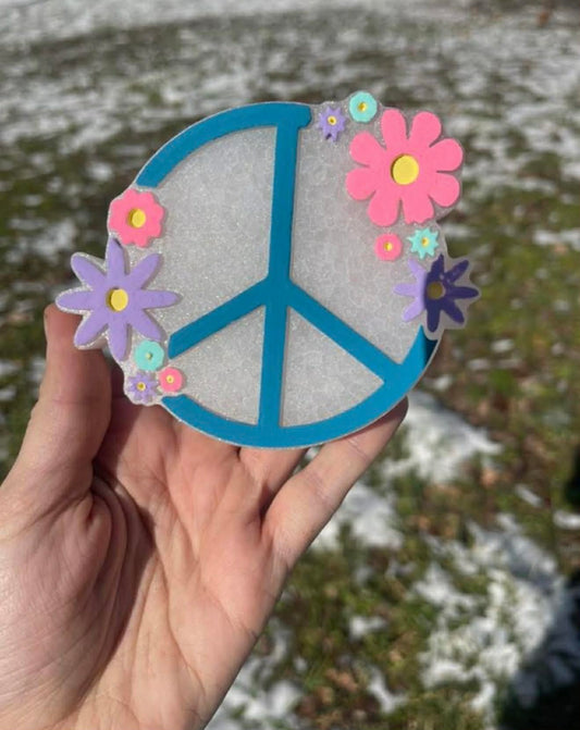 Floral Peace Sign Freshie Mold
