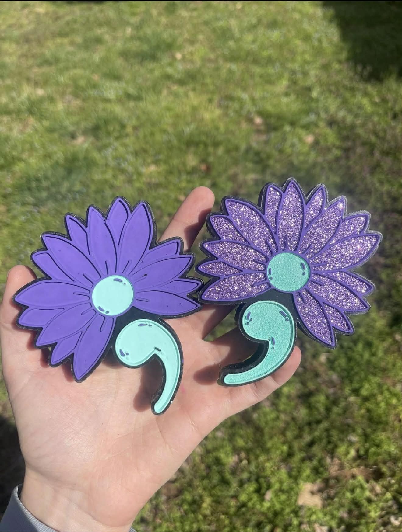 Semi Colon Flower Freshie Mold