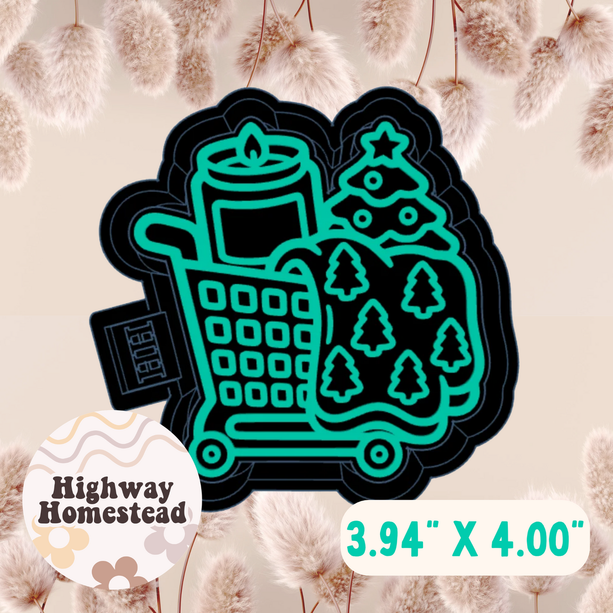 Christmas Shopping Cart Freshie Mold