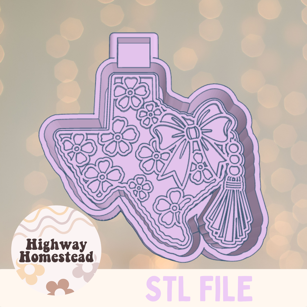 Flower Texas Freshie Mold STL File