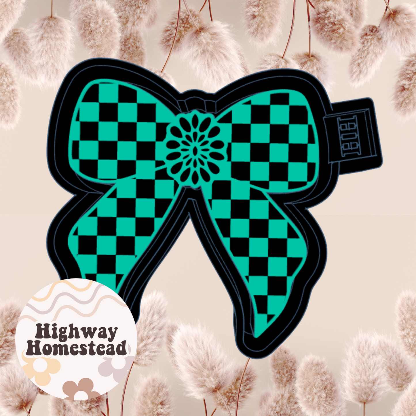 Checkered Turquoise Freshie Mold