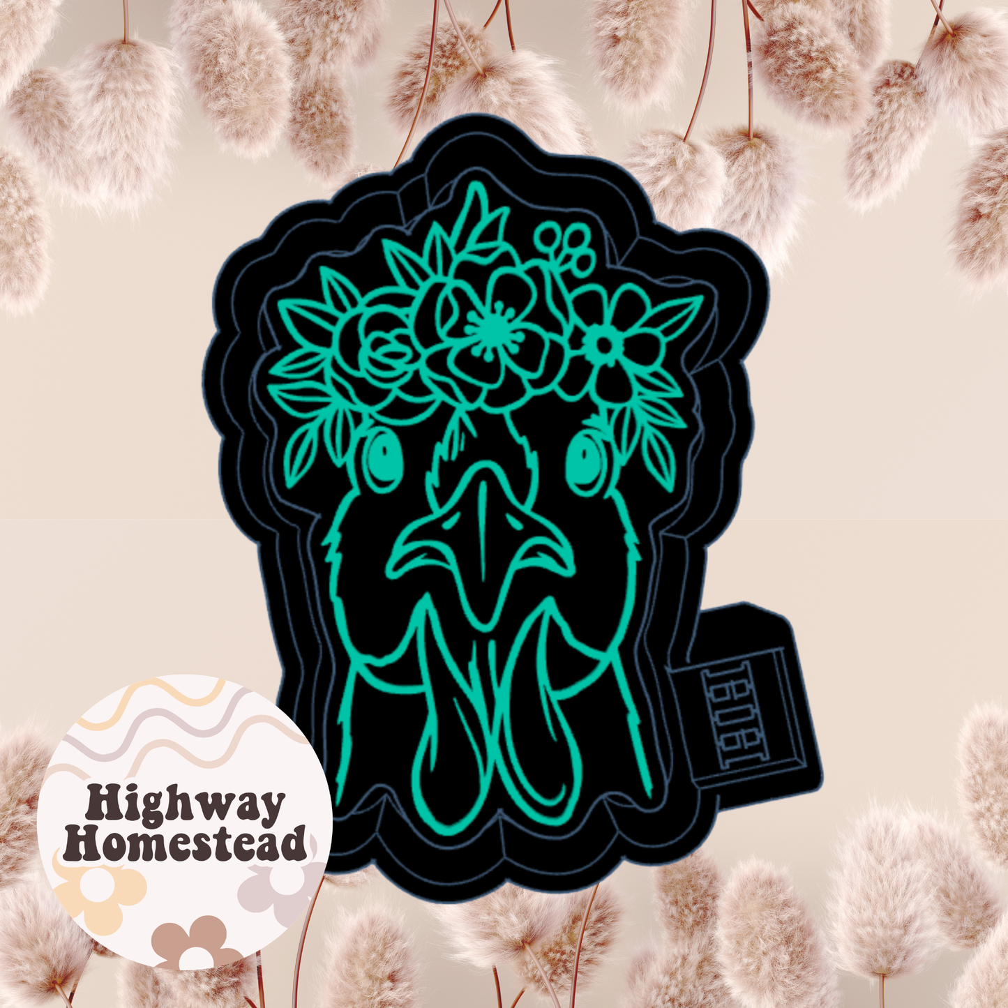 Floral Chicken Head Freshie Mold