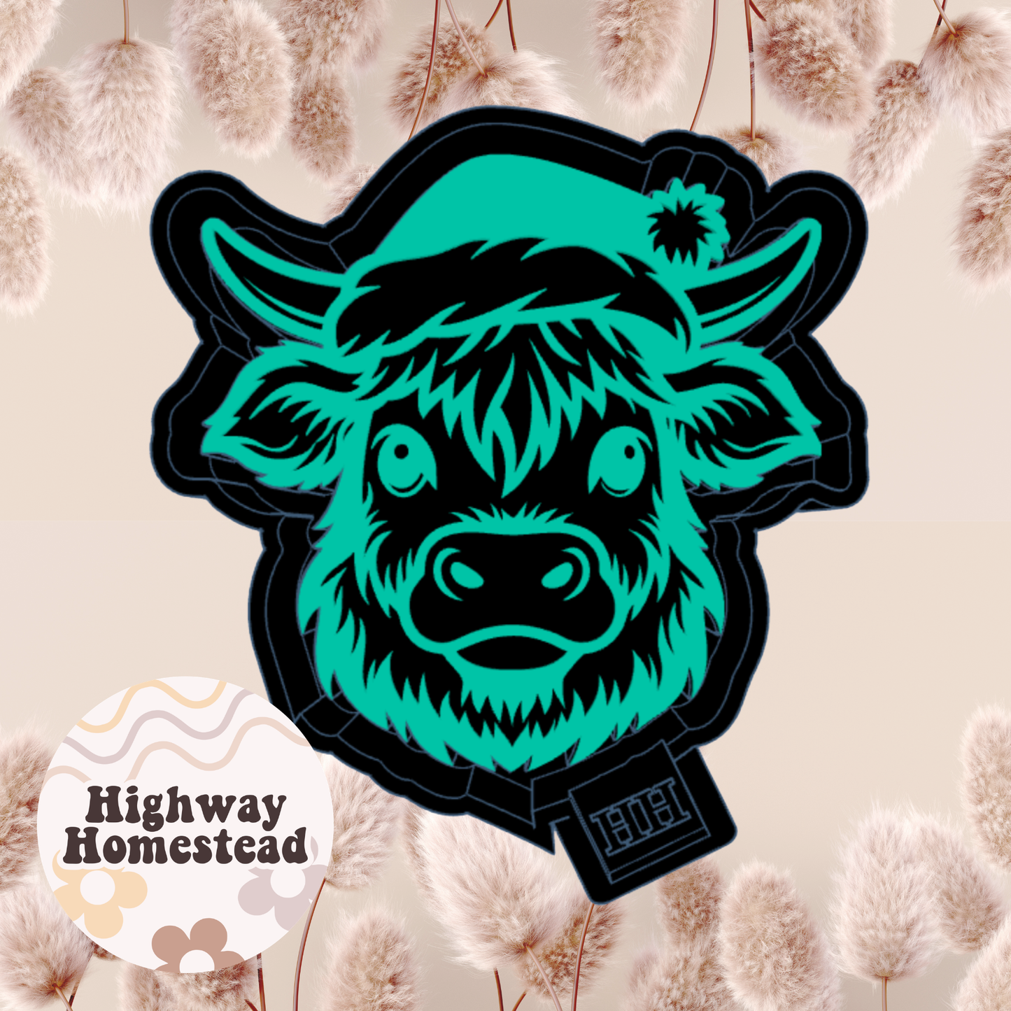 Cow Santa Hat Freshie Mold