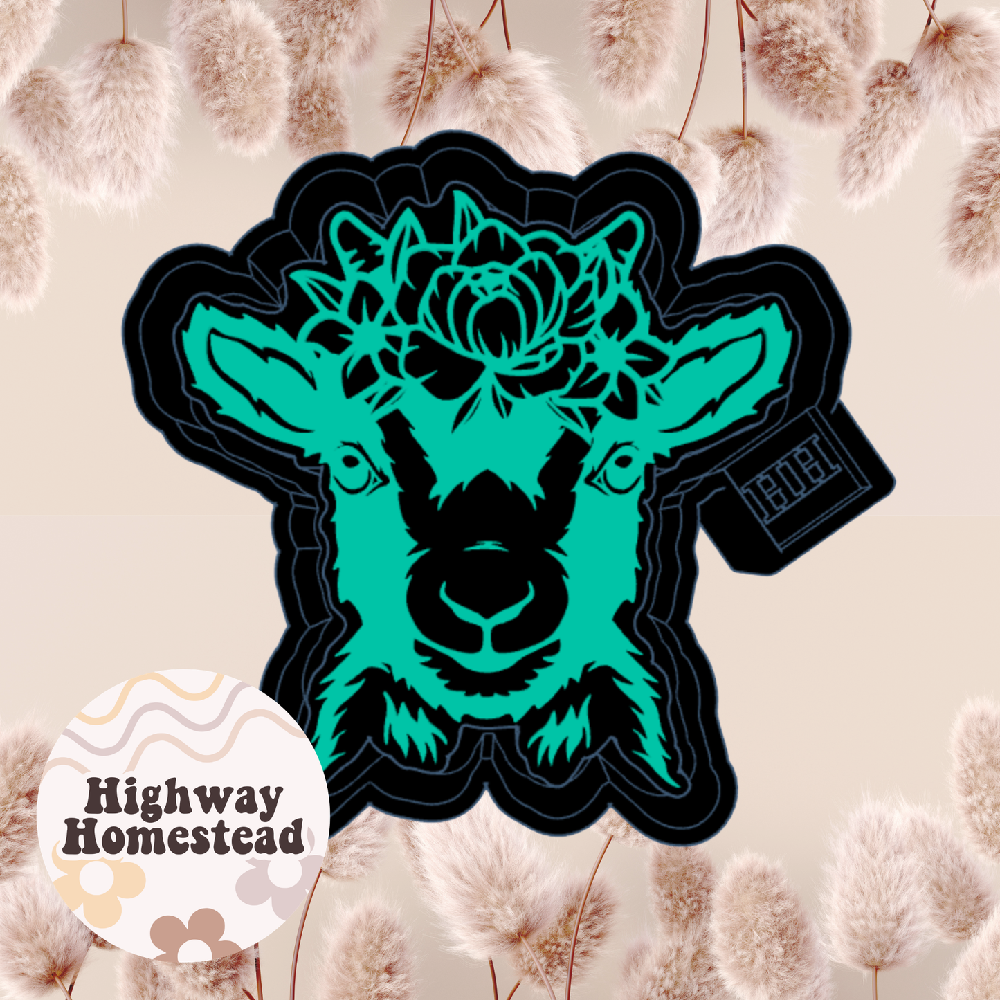 Goat with Flowers Freshie Mold