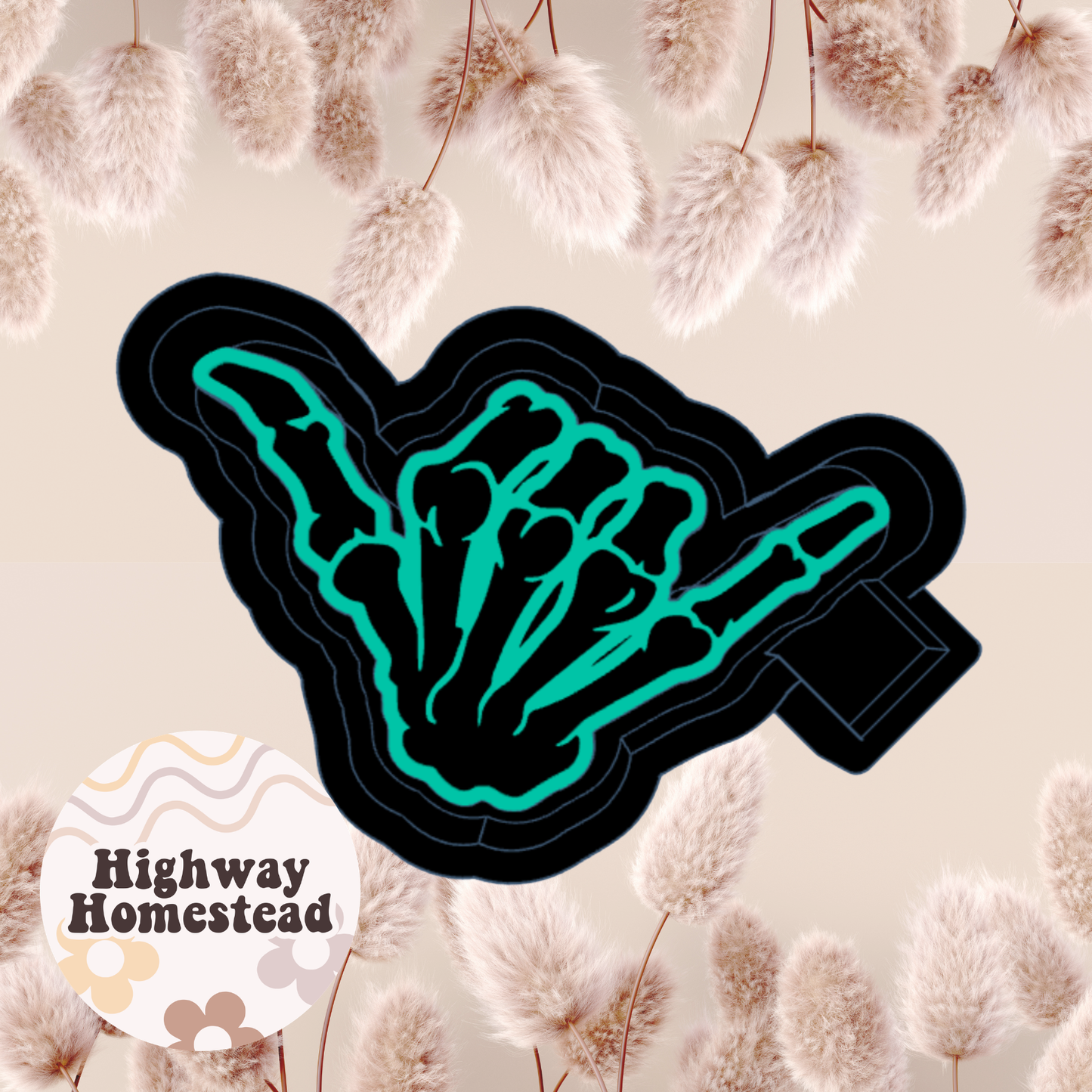 Hang Loose Skeleton Hand Freshie Mold