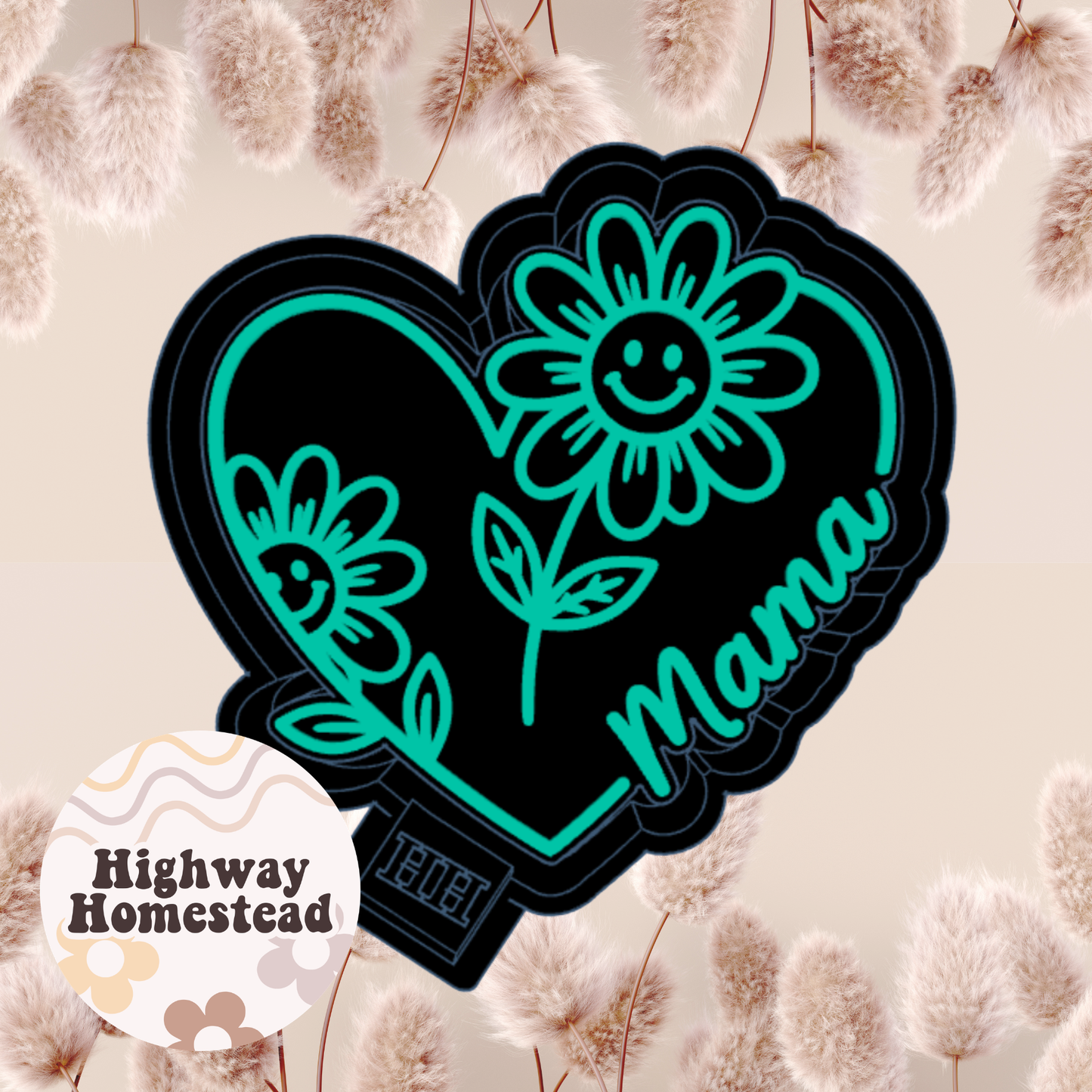 Flower Mama Heart Freshie Mold