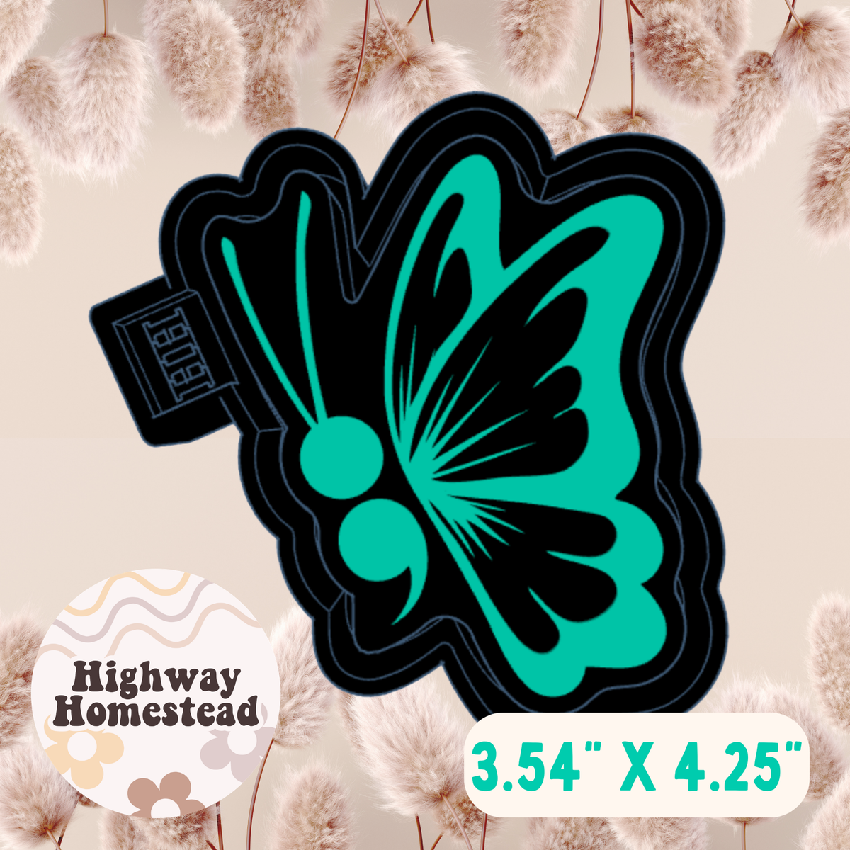 Semi Colon Butterfly Freshie Mold
