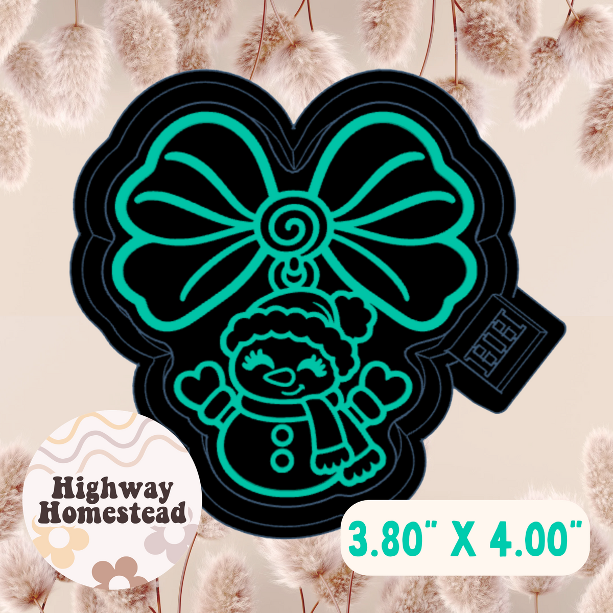 Snowman Bow Charm Freshie Mold