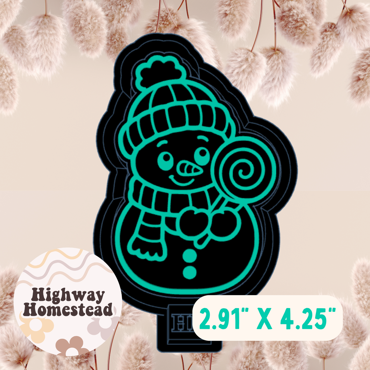 Snowman with Lollipop Freshie Mold