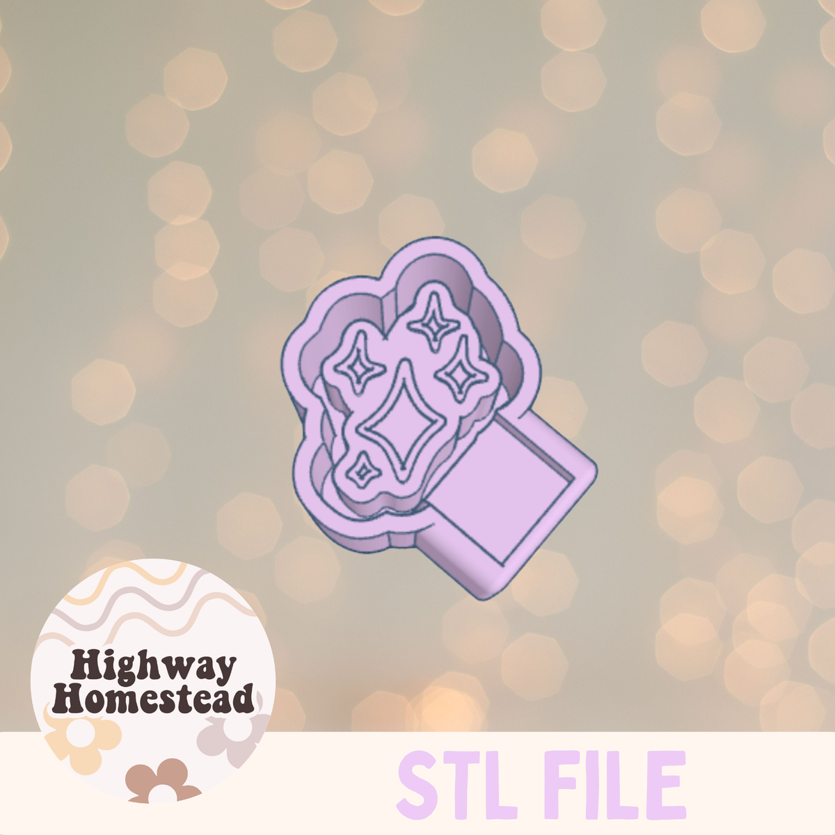 Sparkle Charm Freshie Mold STL File