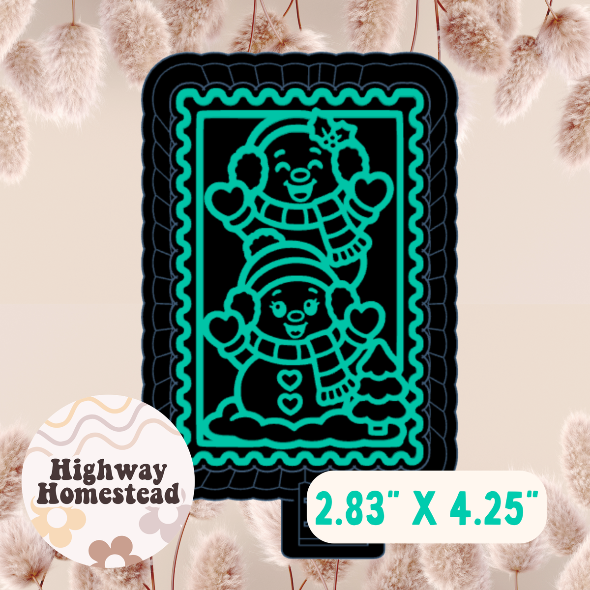 Stacked Snowman Stamp Freshie Mold