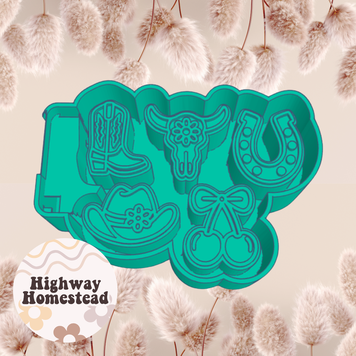 Western 3 Charms Freshie Mold