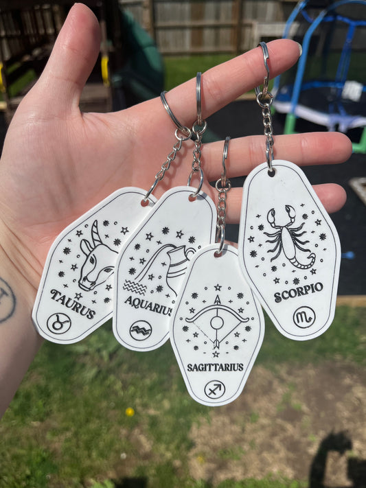 Zodiac Motel Keychains