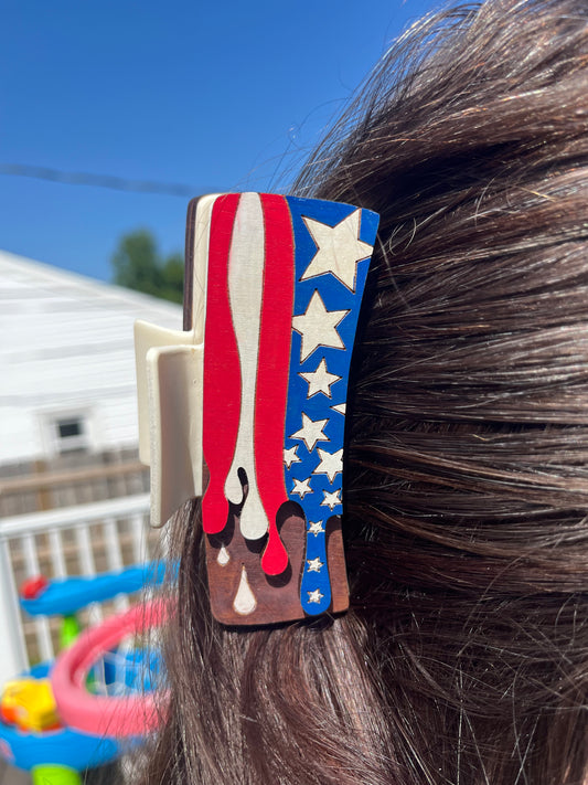 Dripping Flag Hair Clip