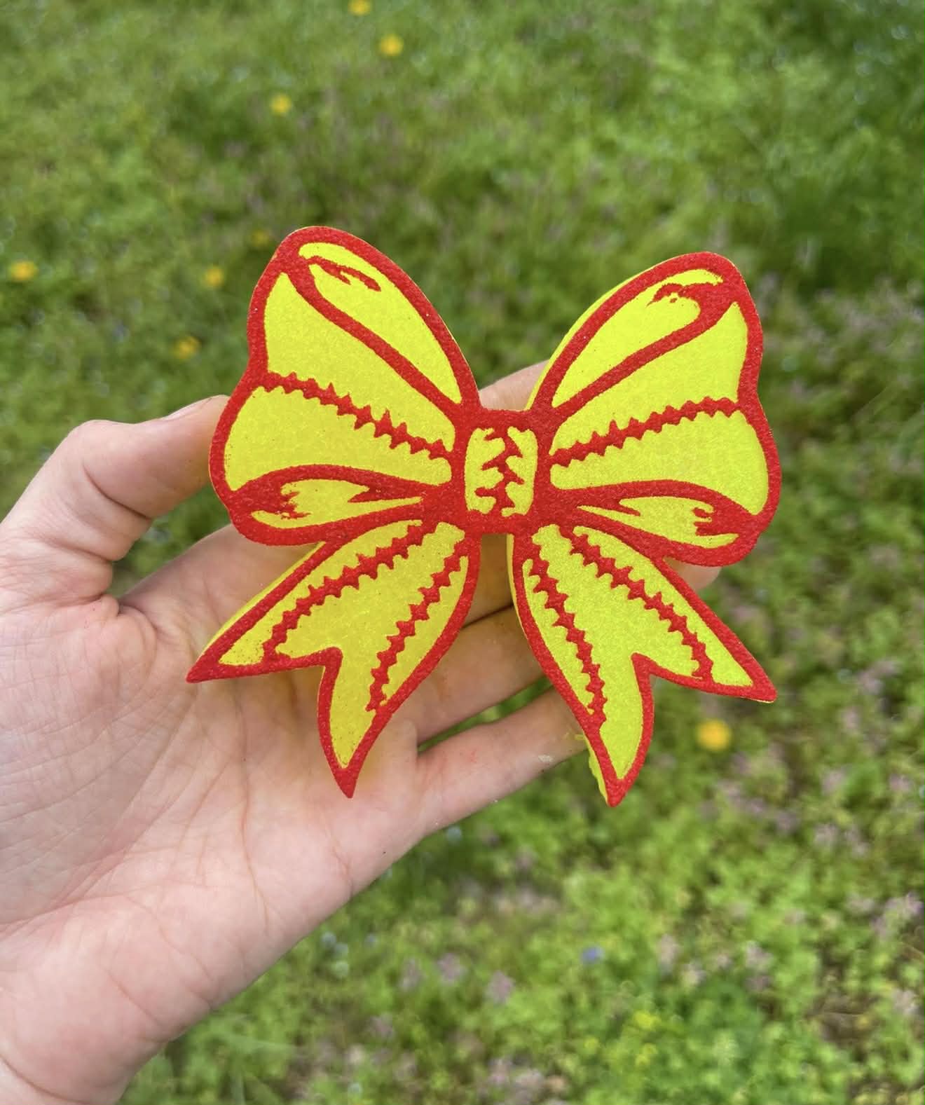 Softball Lace Bow Freshie Mold