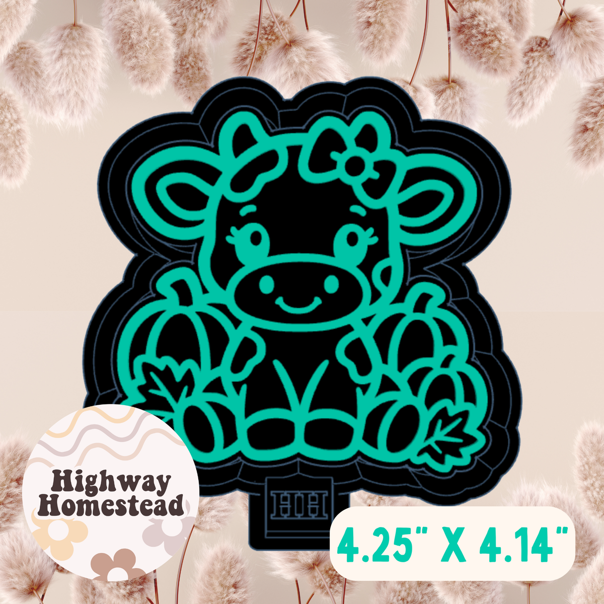Baby Cow with Pumpkins Freshie Mold