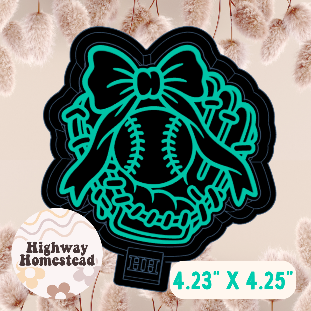 Baseball Glove with Bow Freshie Mold