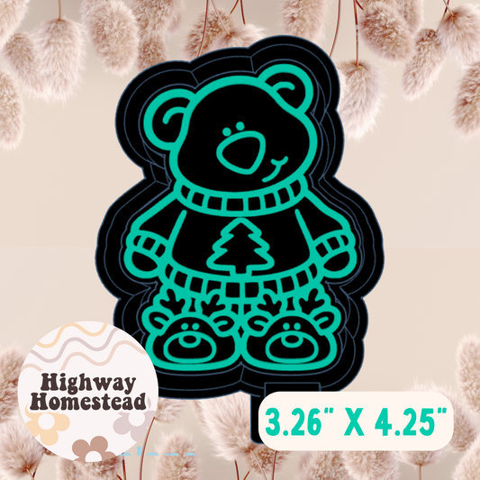 Christmas Bear with Slippers Freshie Mold