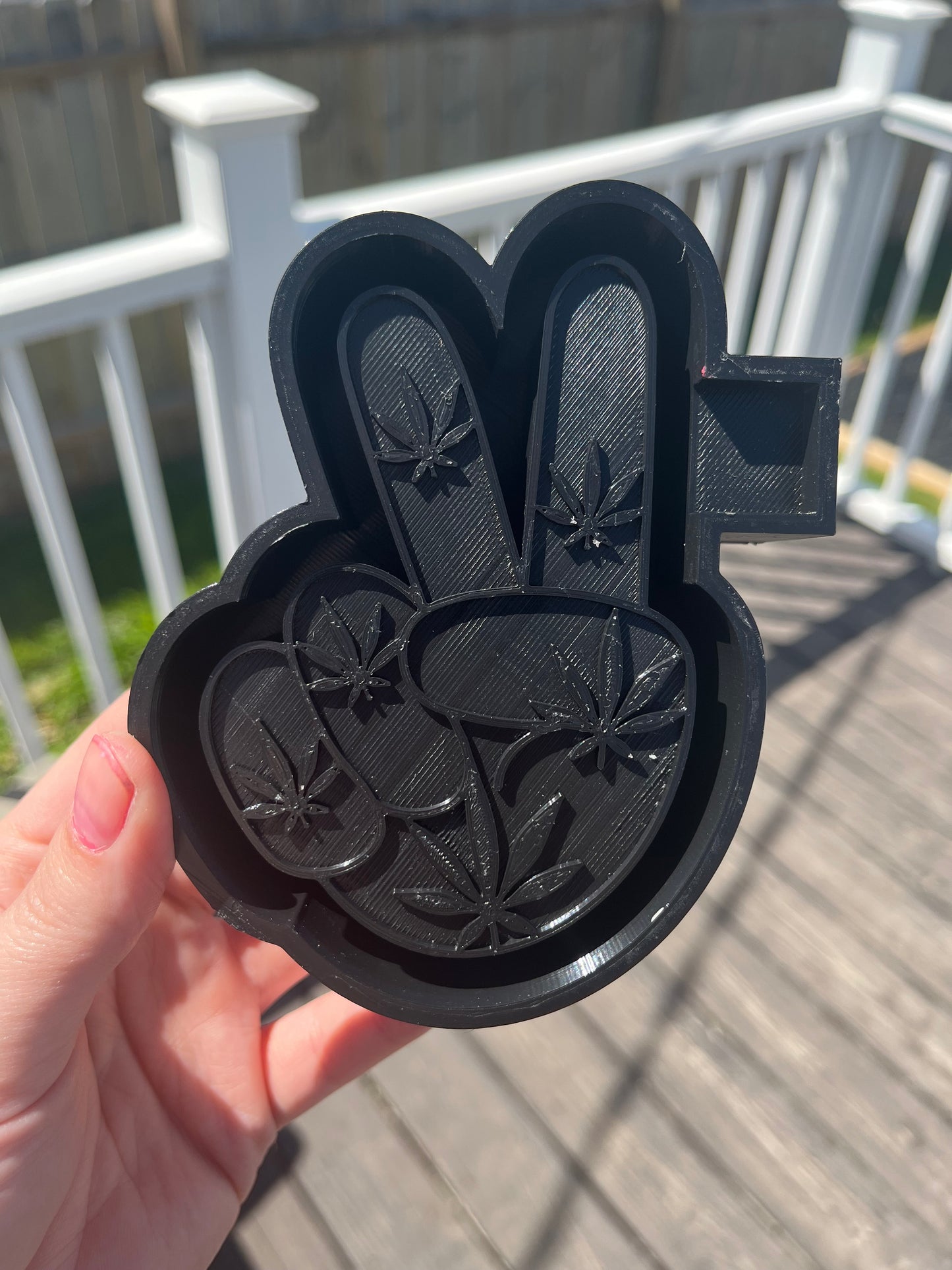 Weed Peace Sign Freshie Mold