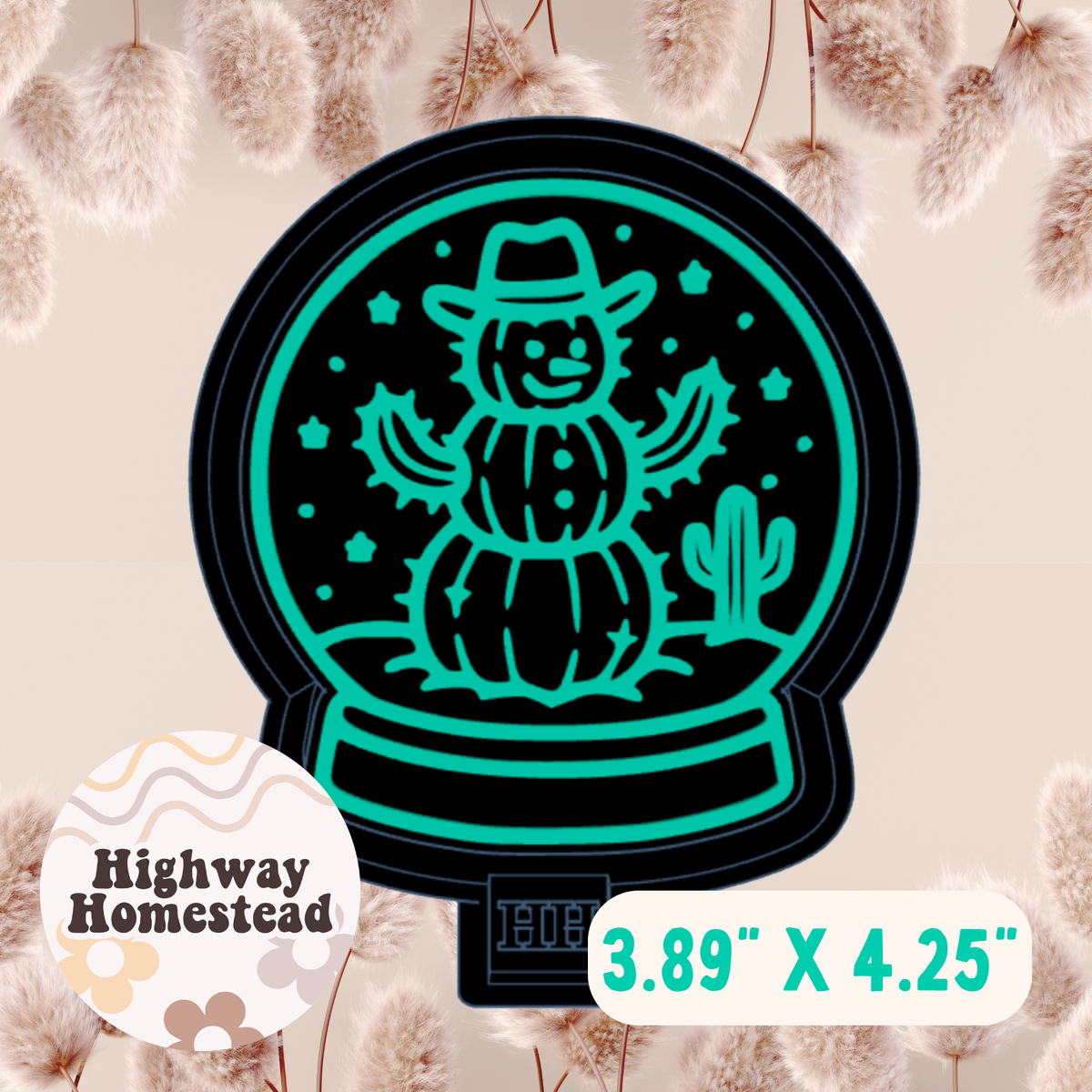 Cactus Snowman Snowglobe Freshie Mold