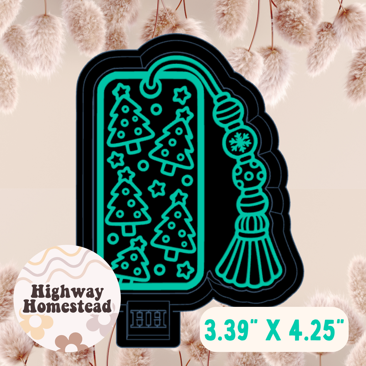 Christmas Bookmark Freshie Mold