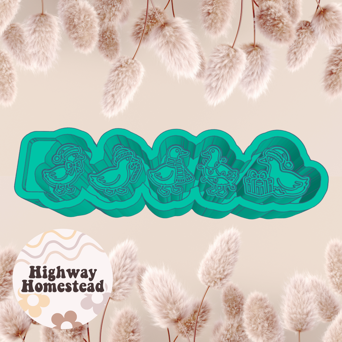 Christmas Goose Charms Freshie Mold