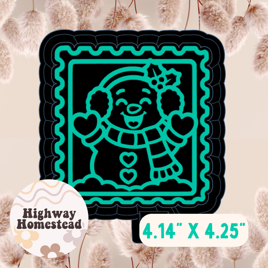 Cute Snowman Stamp Freshie Mold