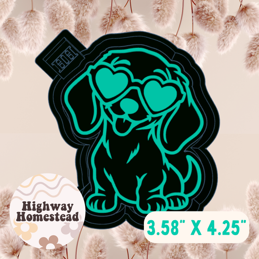 Dachshund Glasses Freshie Mold