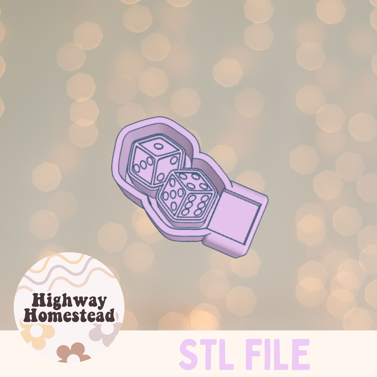 Dice Charm Freshie Mold STL File