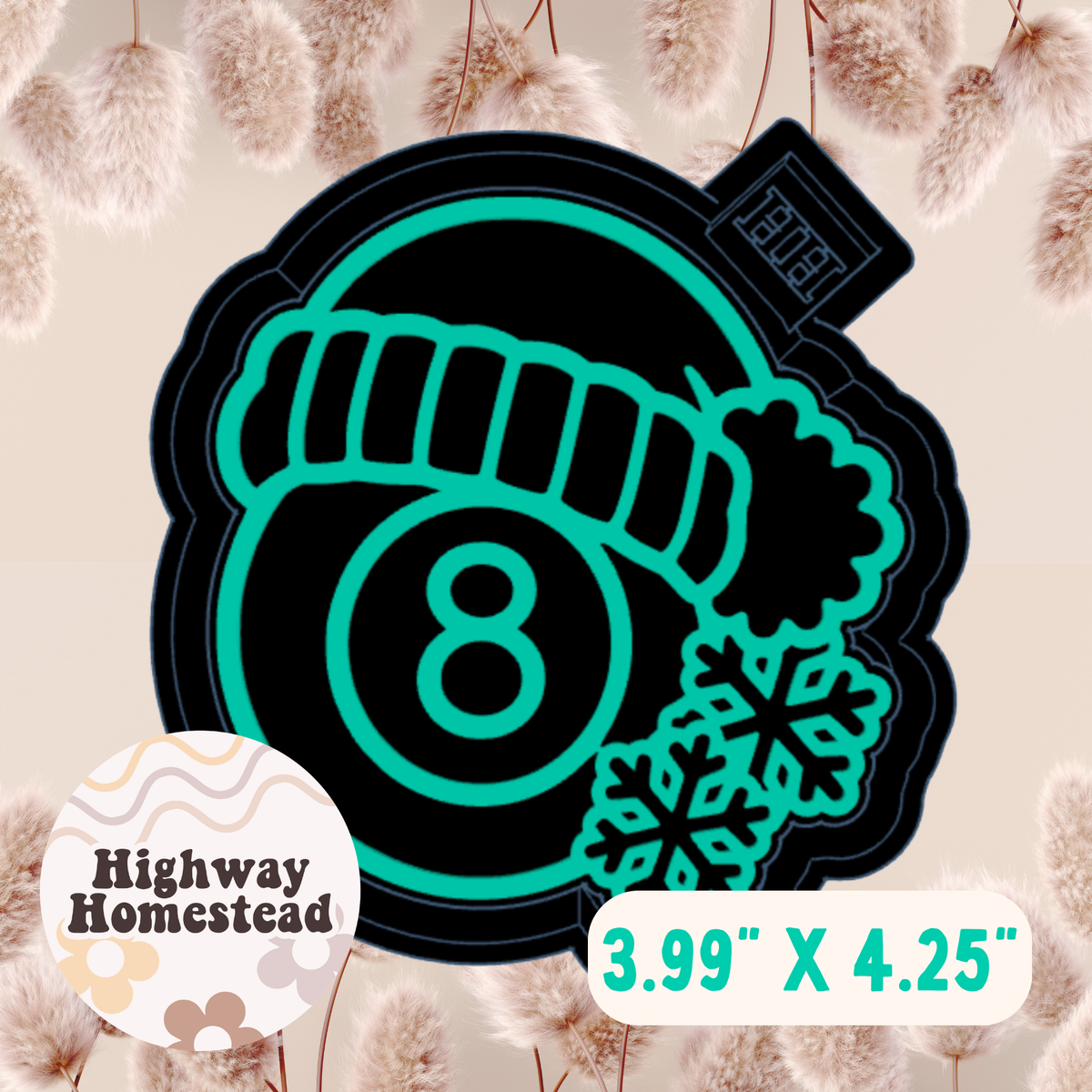 Eight Ball Snowflakes Freshie Mold