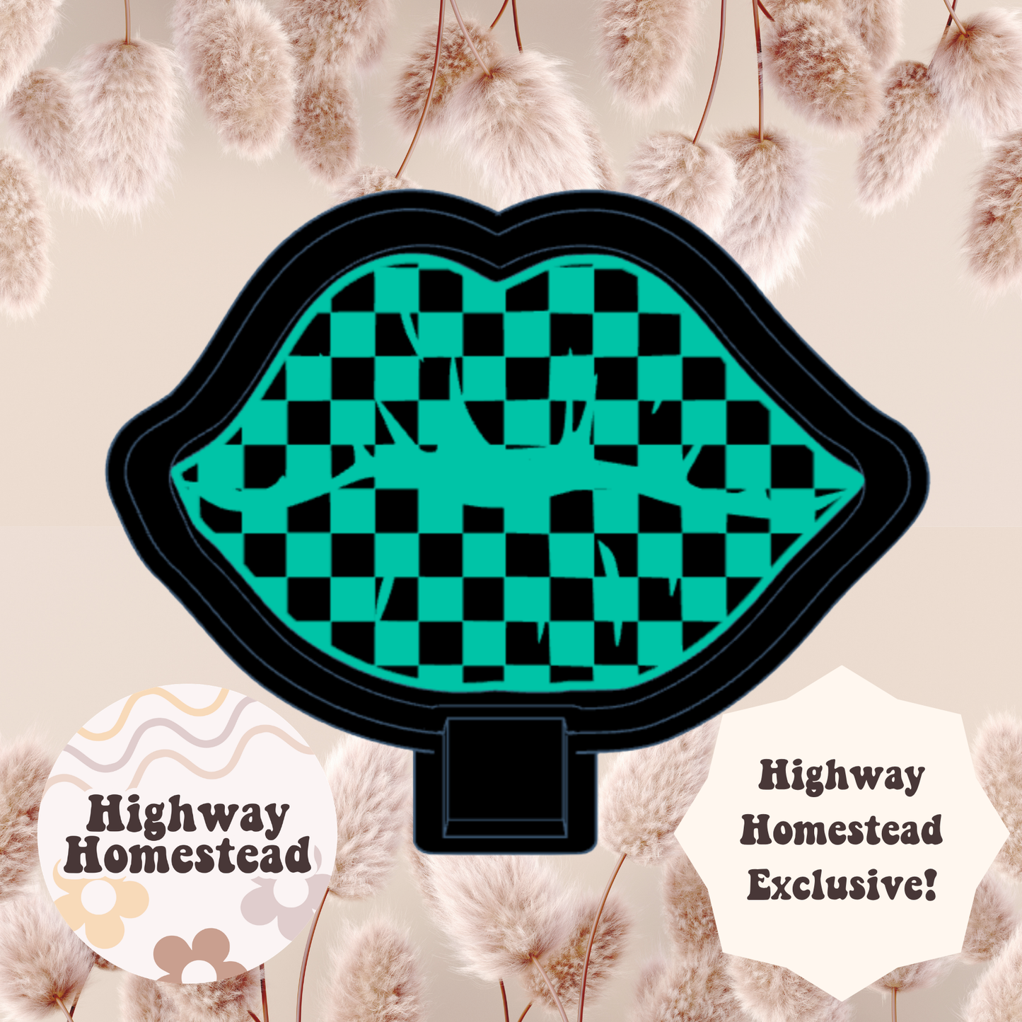 Checkered Lips Freshie Mold - HH Exclusive