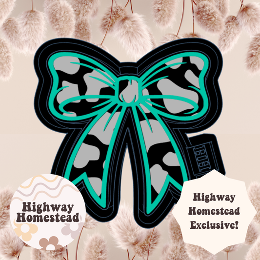 Cow Print Bow Freshie Mold - HH Exclusive