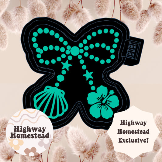 Pearl Bow with Hibiscus Flower Freshie Mold - HH Exclusive