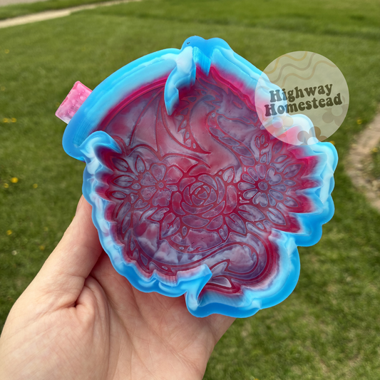 Dragon with Flowers Freshie Mold