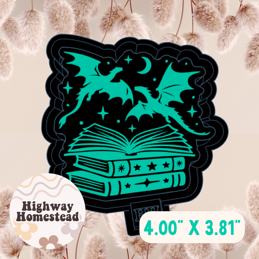 Fantasy Dragon with Books Freshie Mold