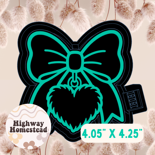 Fuzzy Heart Bow Locket Freshie Mold