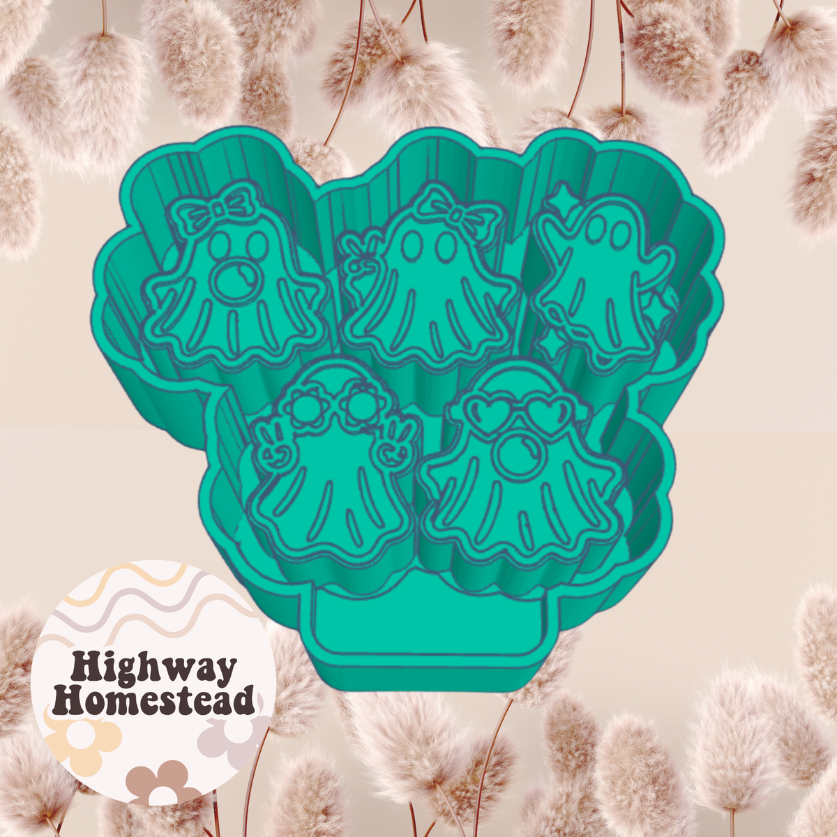 Groovy Ghosts Charms Freshie Mold