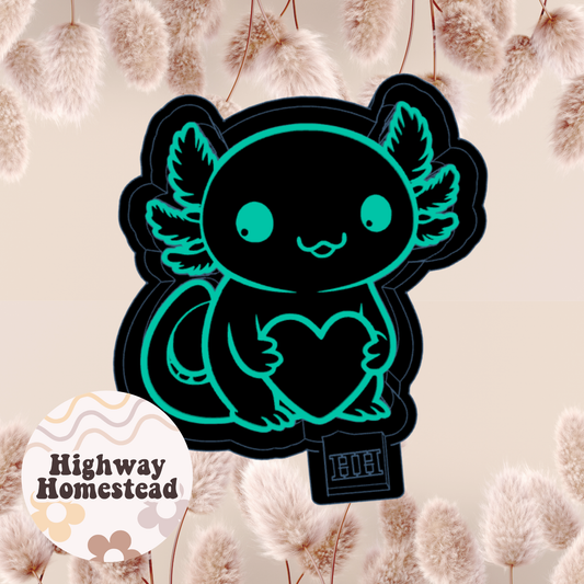 Axolotl with Heart Freshie Mold