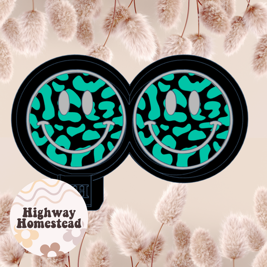 Cheetah Print Smiley Vent Clips Freshie Mold