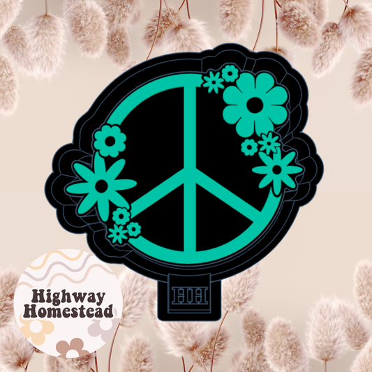Floral Peace Sign Freshie Mold