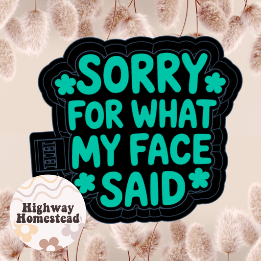 Sorry For What My Face Said Freshie Mold