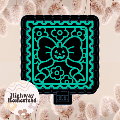 Pumpkin Bow Stamp Freshie Mold