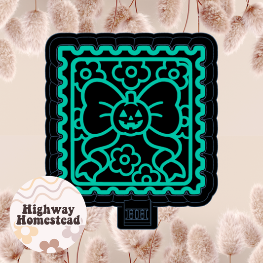 Pumpkin Bow Stamp Freshie Mold