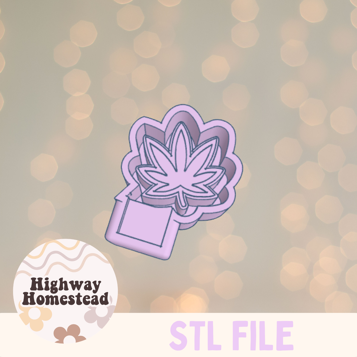 Marijuana Leaf Charm Freshie Mold STL File
