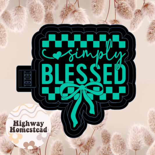 Simply Blessed Checkered Bow Freshie Mold