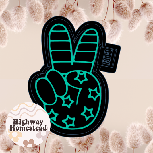 Flag Peace Sign Freshie Mold