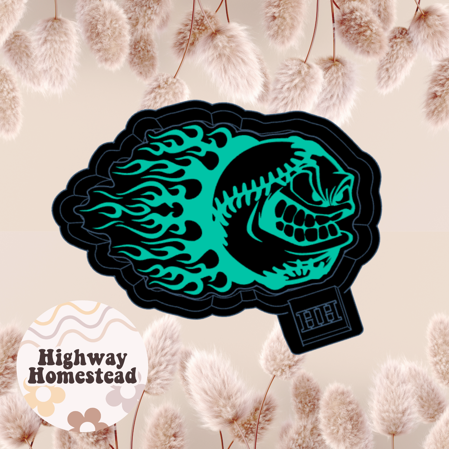 Flaming Baseball Freshie Mold