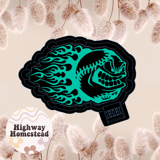 Flaming Baseball Freshie Mold