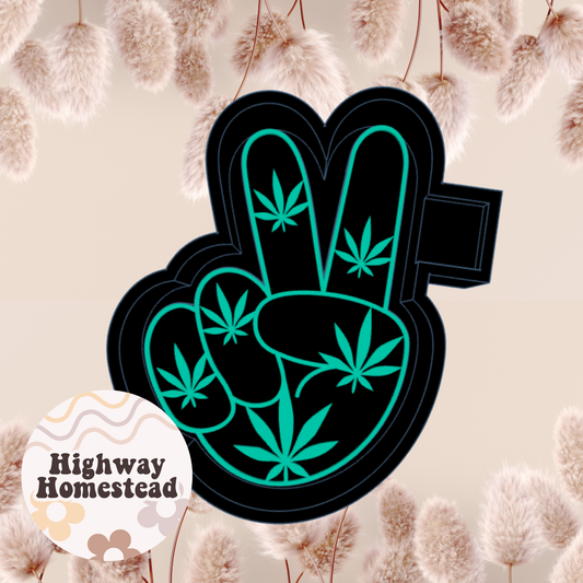 Weed Peace Sign Freshie Mold