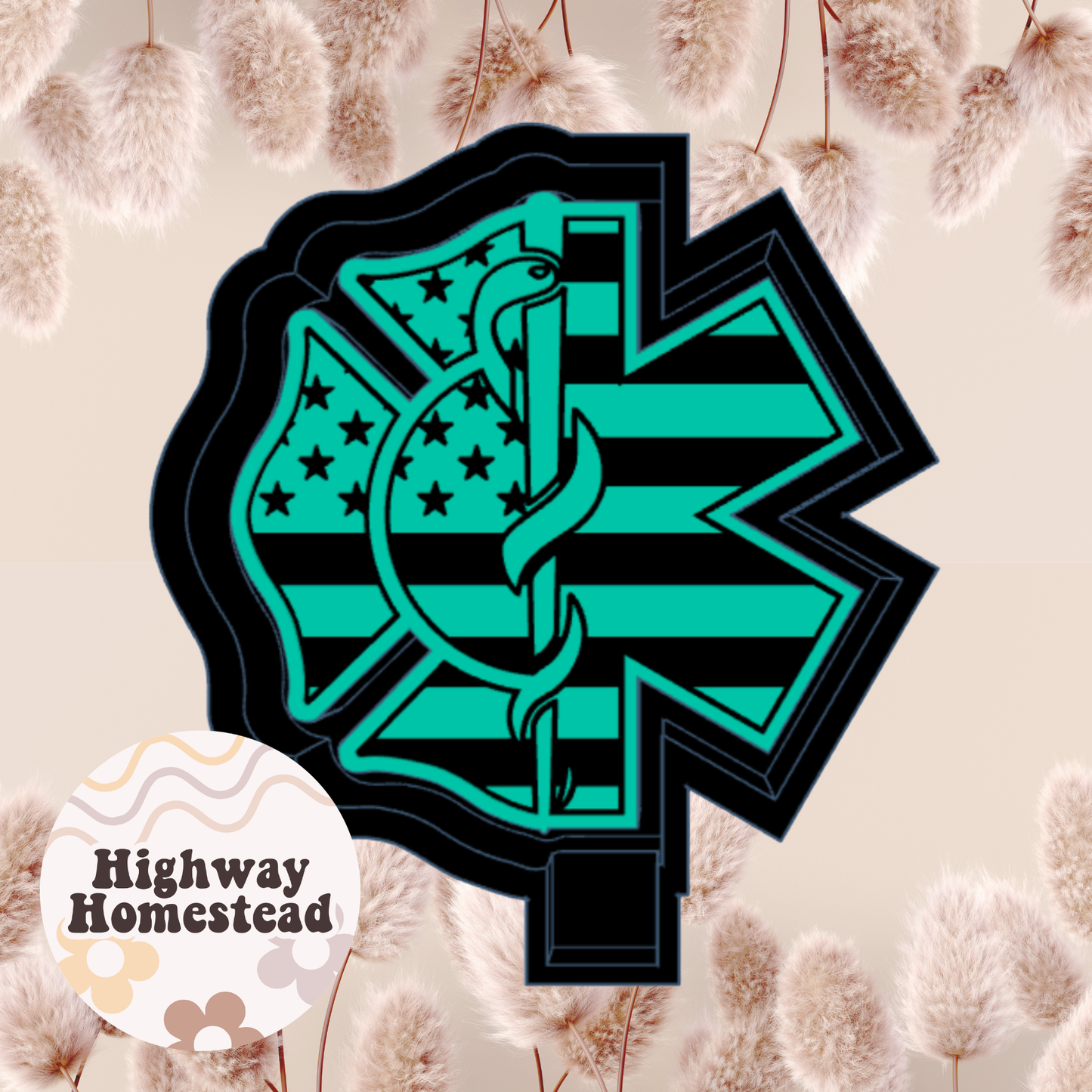 Fire & EMS Flag Freshie Mold